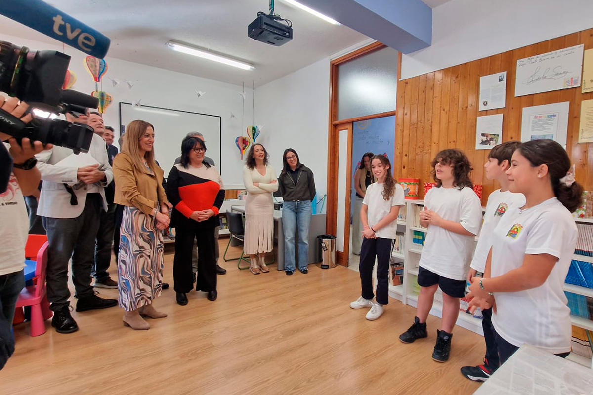 Momento de la presentación en el colegio
